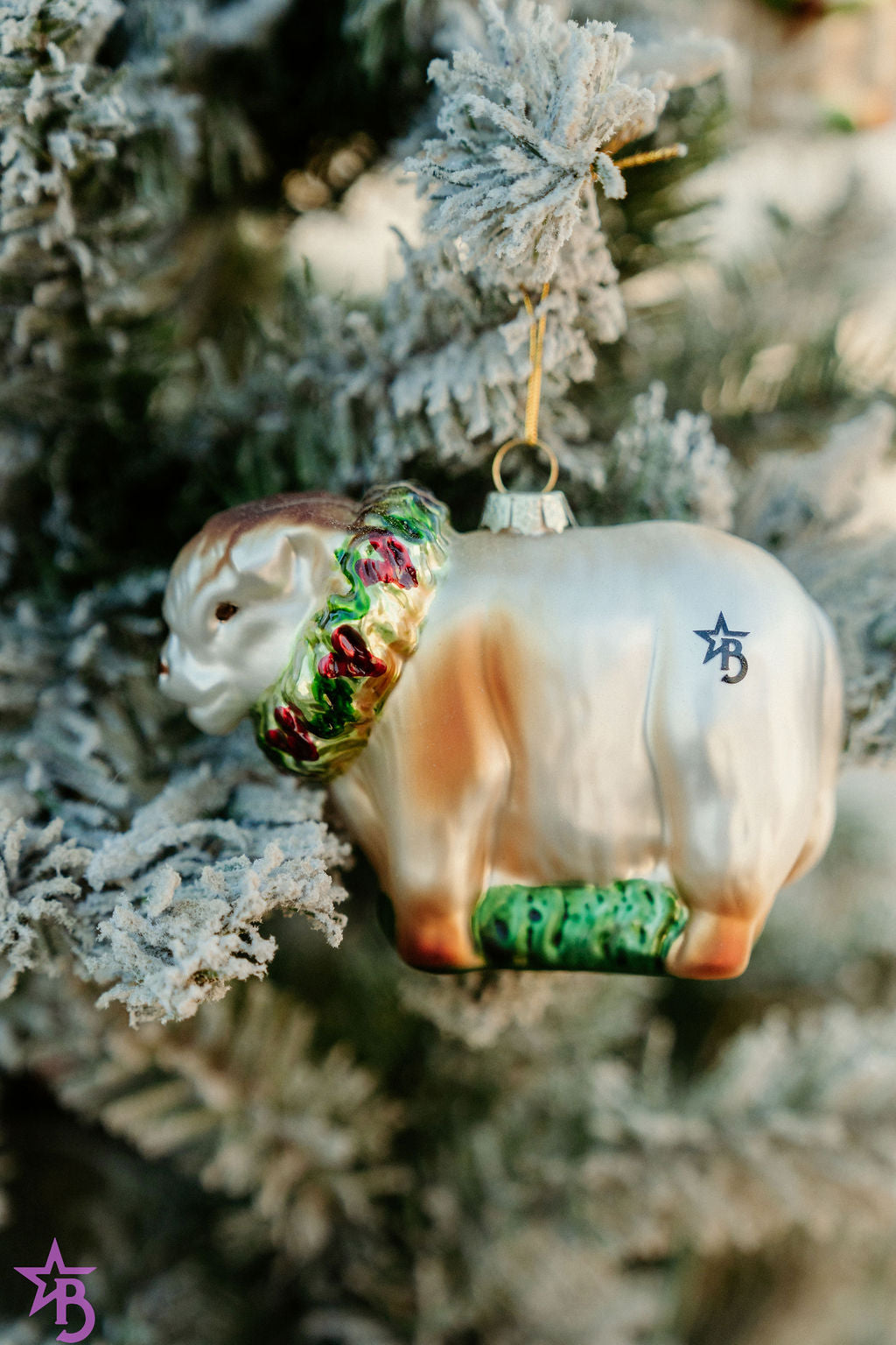 Maximus The Highland Bull Glass Ornament