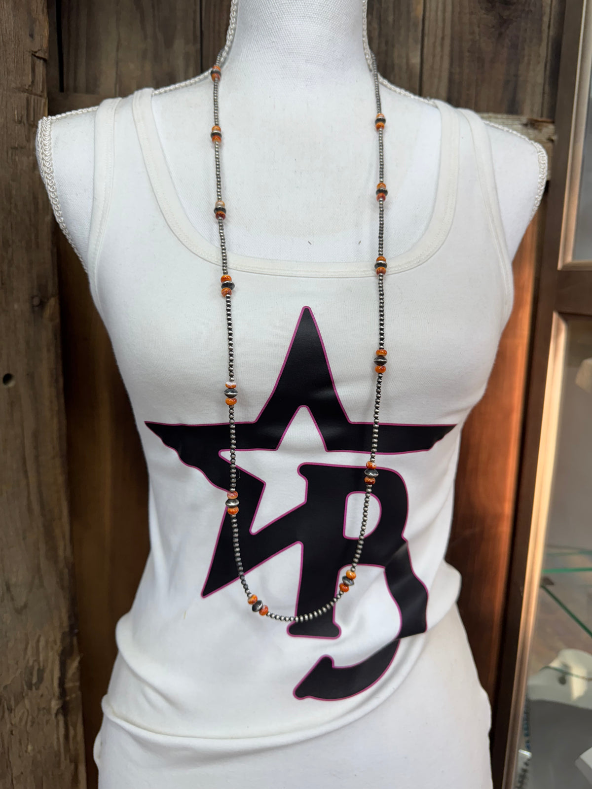 Sterling Silver Spiny Oyster Bead Necklace