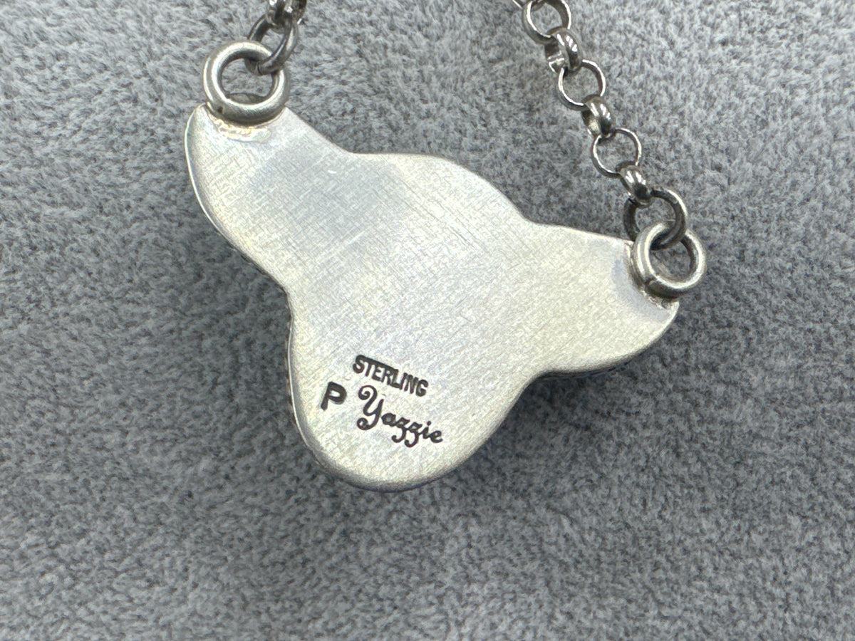 Handmade Turquoise Cow Head Sterling Silver Necklace