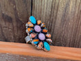 Load image into Gallery viewer, Beautiful Handmade Multi Stone And Sterling Silver Adjustable Ring