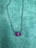 Load image into Gallery viewer, Native American handmade Purple spiny oyster slab necklace