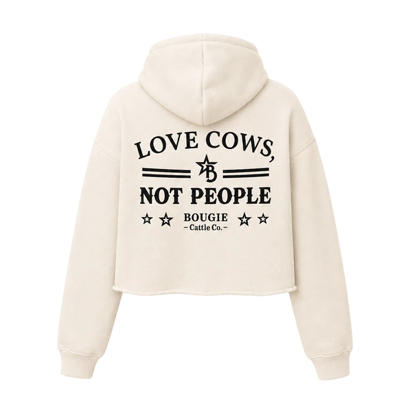 “Love Cows, Not People” Crop Hoodie