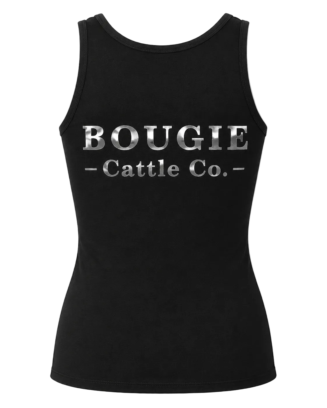 Women's Black Tank Top With Foil Bougie Brand