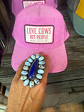 Load image into Gallery viewer, Native American signed by artist Statement Ring Complete with a big handstand adjustable band!