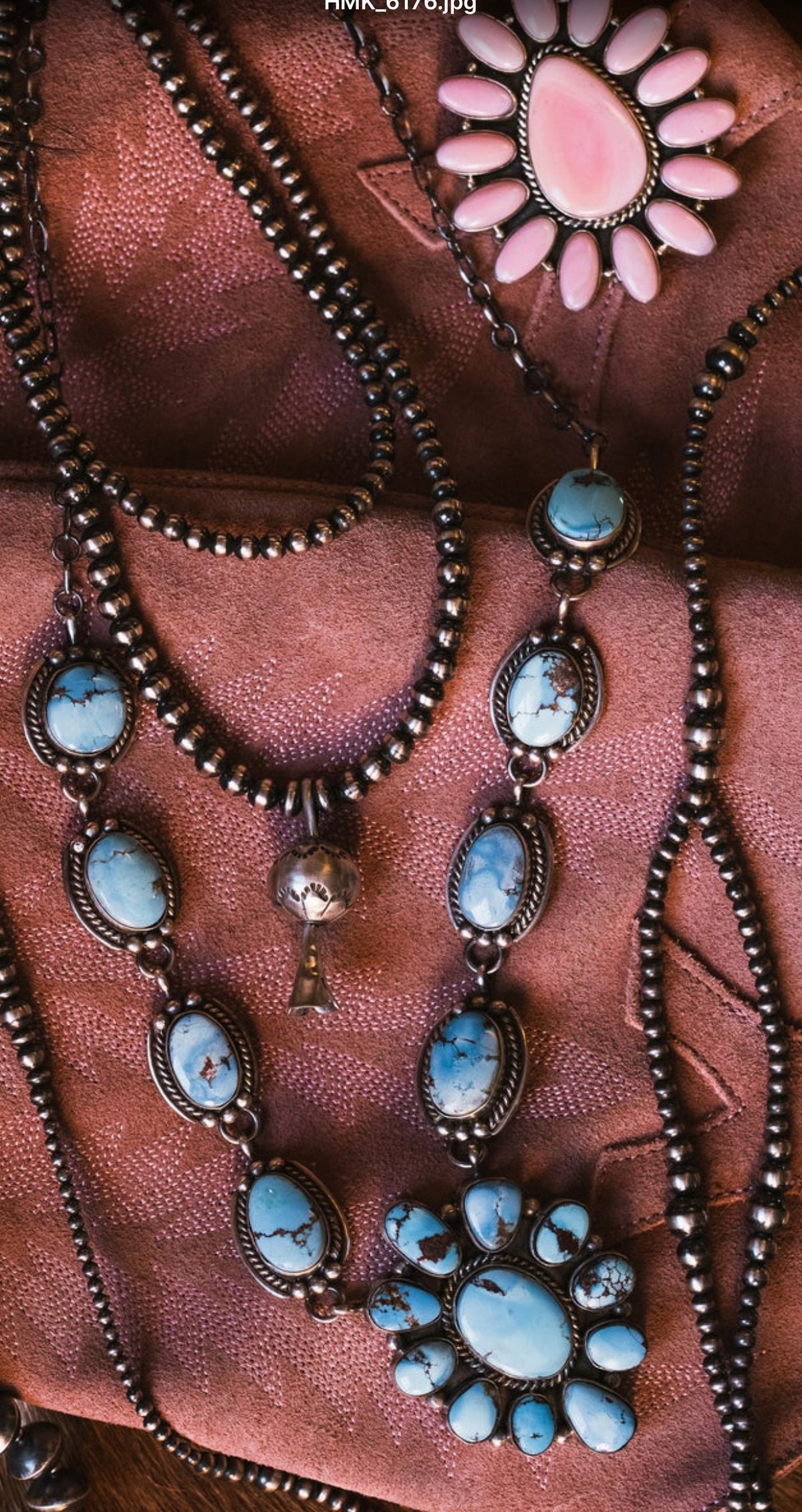 Dry-Creek Turquoise Sterling Silver Lariat Necklace/Earring Set