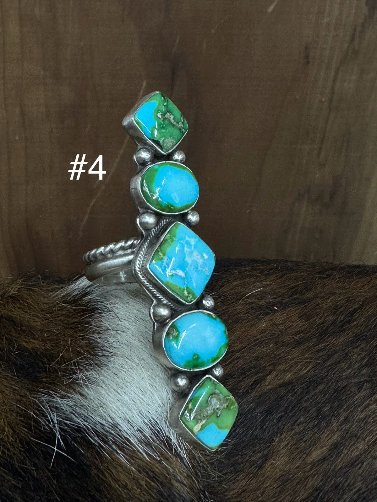 Native American Turquoise Sterling Silver Adjustable Ring