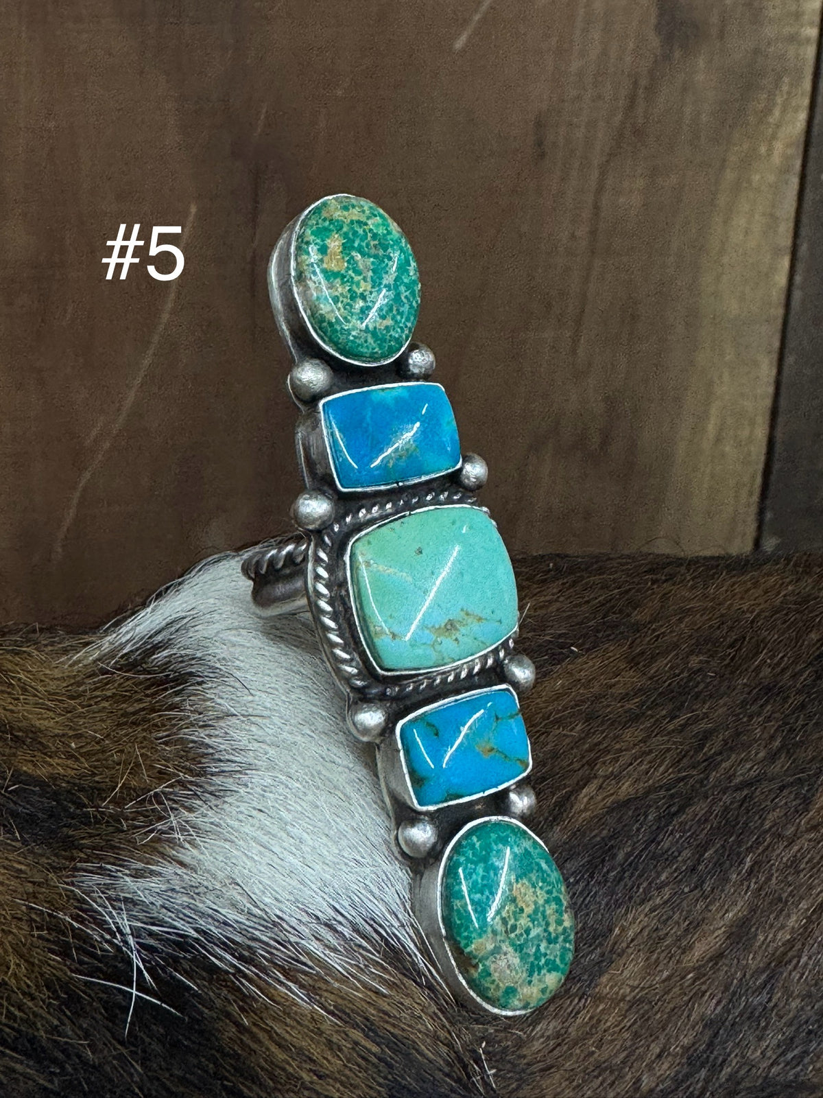 Native American Turquoise Sterling Silver Adjustable Ring