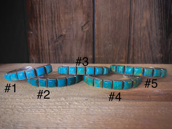 Sterling Silver Turquoise Chanel Set Leroy James Cuff