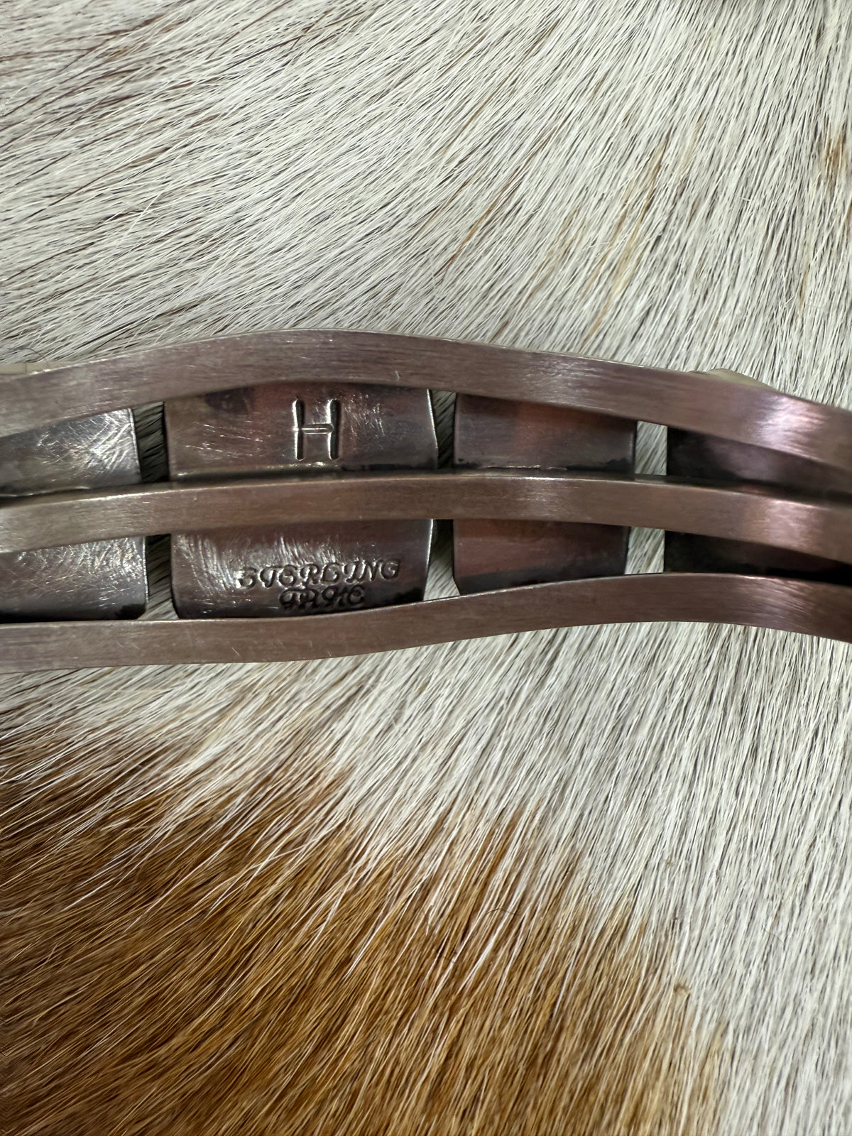 Native American Turquoise Sterling Silver Cuff- Artist Stamped