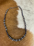 Load image into Gallery viewer, Handmade Sterling Silver Navajo Pearl & Blue Lapis Beaded Necklace