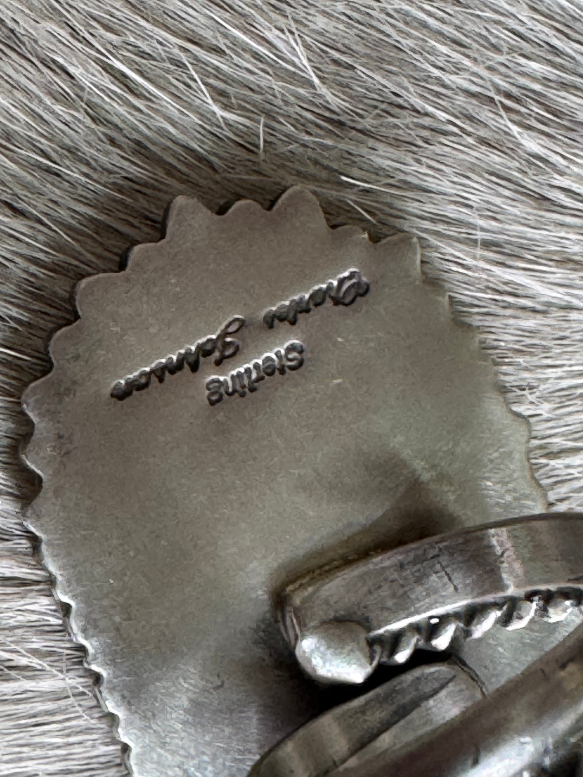 Native American Sterling Silver Cluster Adjustable Ring