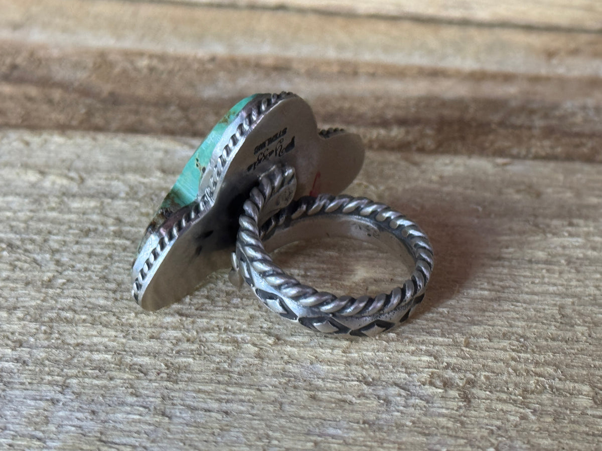 Native American Cow Head Sterling Silver Adjustable Ring