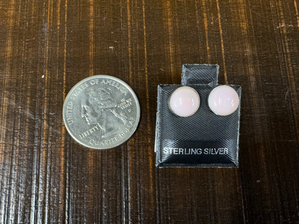 Pink Conch Sterling Silver Stud Earrings