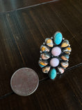 Load image into Gallery viewer, Beautiful Handmade Multi Stone And Sterling Silver Adjustable Ring