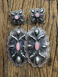Load image into Gallery viewer, Native American Handmade Pink Conch Sterling Silver Dangle Earrings