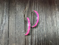 Load image into Gallery viewer, Native American Pink Opal Sterling Silver Hoop Earrings