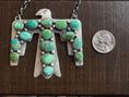 Load image into Gallery viewer, Huge Statement Handmade Native American Thunderbird Turquoise Sterling Silver Necklace