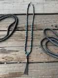 Load image into Gallery viewer, Sterling Silver Turquoise Navajo Beaded Tassel Necklace