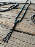 Load image into Gallery viewer, Sterling Silver Turquoise Navajo Beaded Tassel Necklace