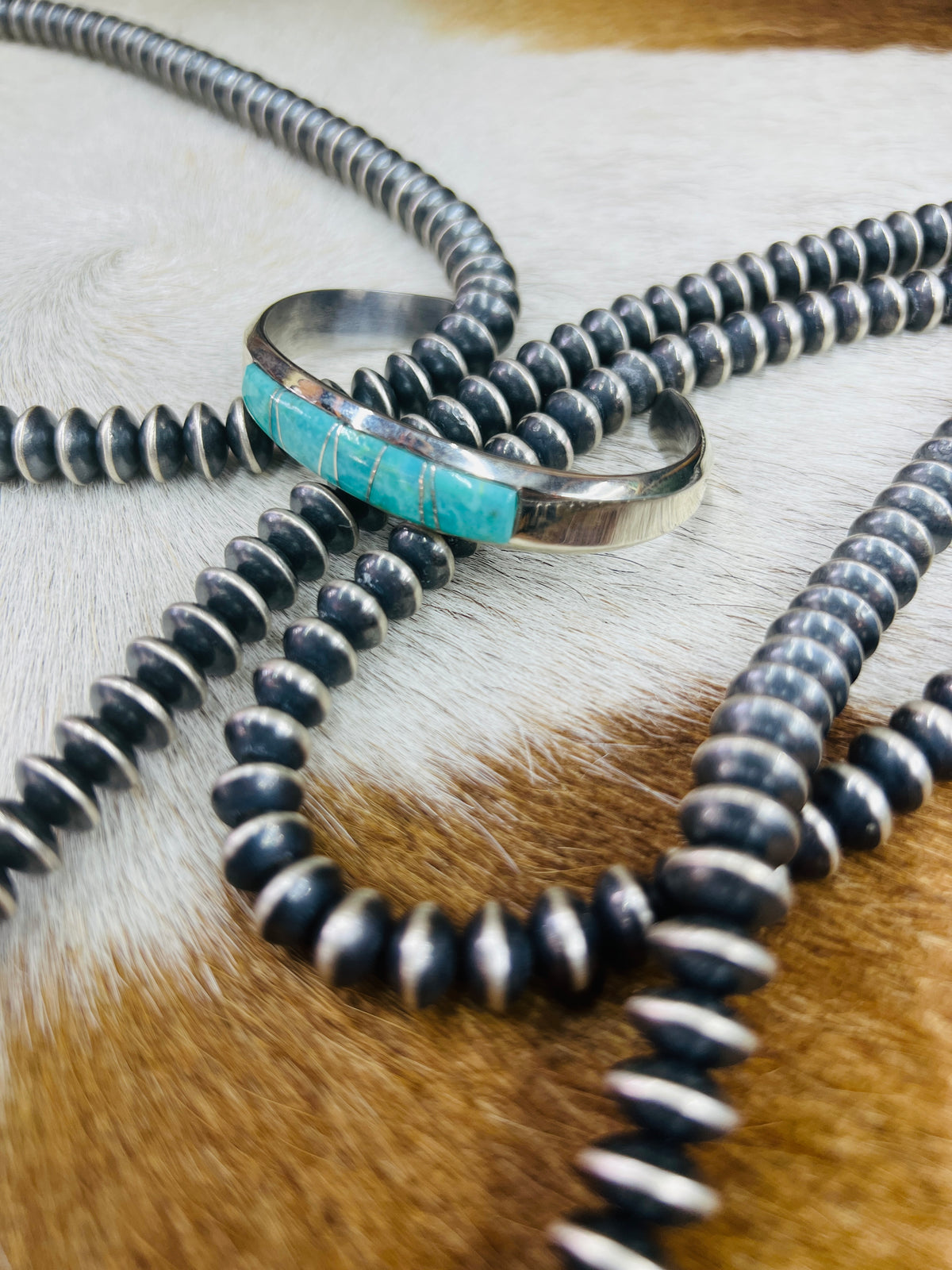 Sterling Silver Turquoise Inlay Cuff