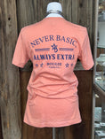 Load image into Gallery viewer, Heather Sunset Orange Uni-Sex Short Sleeve T-Shirt (Bougie Logo, Never Basic)