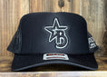 Load image into Gallery viewer, Metallic Silver Bougie Logo Black Foam Trucker Hat