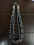 Load image into Gallery viewer, Gorgeous Native American Blue Lupis and Navajo Pearl Necklace 18“ with a 3 inch extender