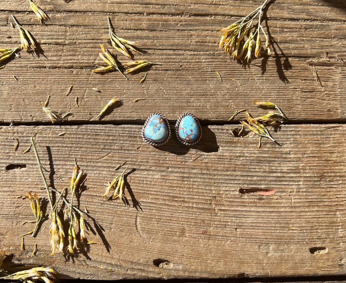 Dry-Creek Turquoise Sterling Silver Lariat Necklace/Earring Set