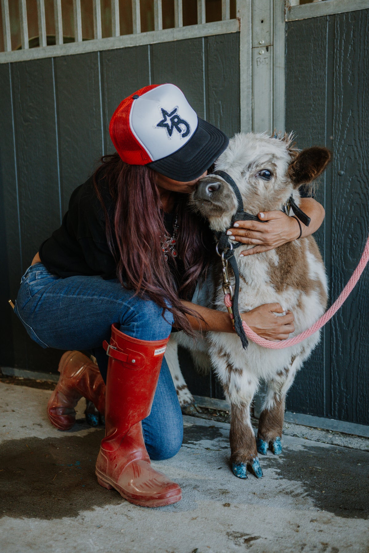 Black, White and Red Trucker Hat
