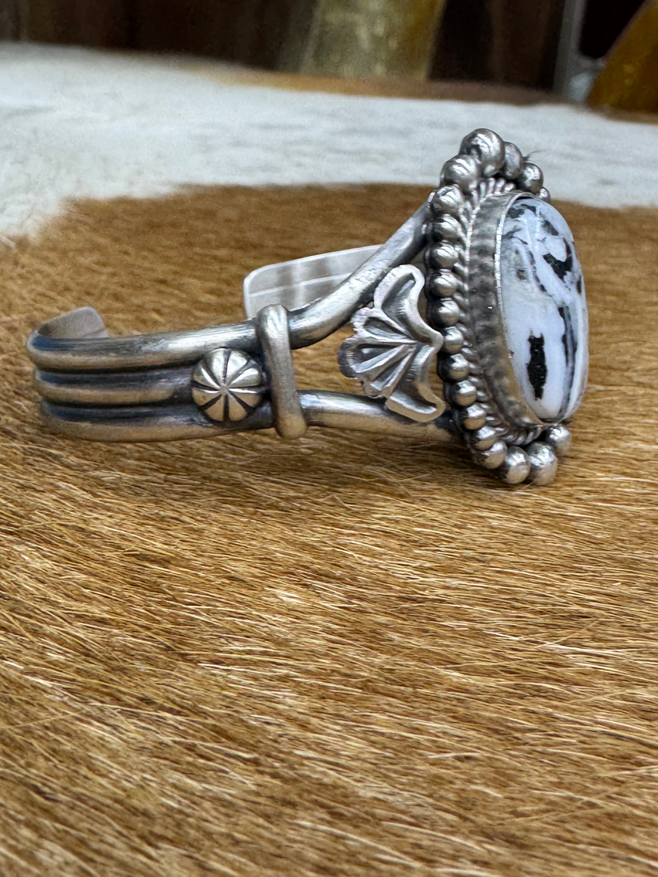 Jimmy Lee White Buffalo Sterling Silver Cuff