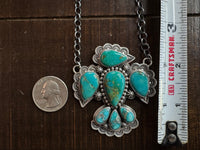 Native American Handmade Turquoise Sterling Silver Necklace