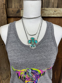 Native American Handmade Turquoise Sterling Silver Necklace