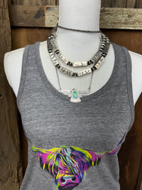 Russell Sam Handmade Native American Sterling Silver Thunderbird Necklace with Turquoise