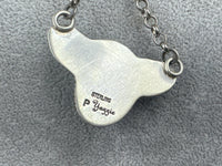 Handmade Turquoise Cow Head Sterling Silver Necklace