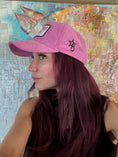 Load image into Gallery viewer, "Love cows, Not people" Pink Corduroy Patch Trucker Hat

