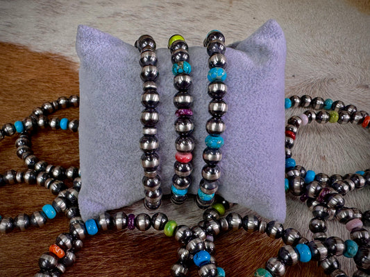 Native American Sterling Silver Navajo Pearl Bracelet