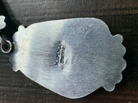 Native American White Buffalo Sterling Silver Lariat Necklace with Earrings