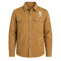 Brown shirt with a logo on a transparent background