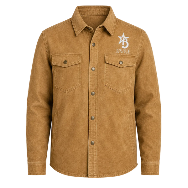 Brown shirt with a logo on a transparent background