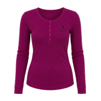 Purple long-sleeve shirt with a logo on a transparent background