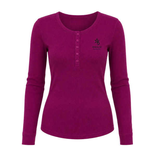 Purple long-sleeve shirt with a logo on a transparent background