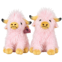 Pink Stuffed Highland Cow