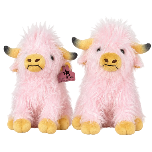 Pink Stuffed Highland Cow