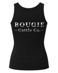 Women's Black Tank Top With Foil Bougie Brand