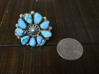 Beautiful Handmade Golden Hills Turquoise And Sterling Silver Adjustable Ring