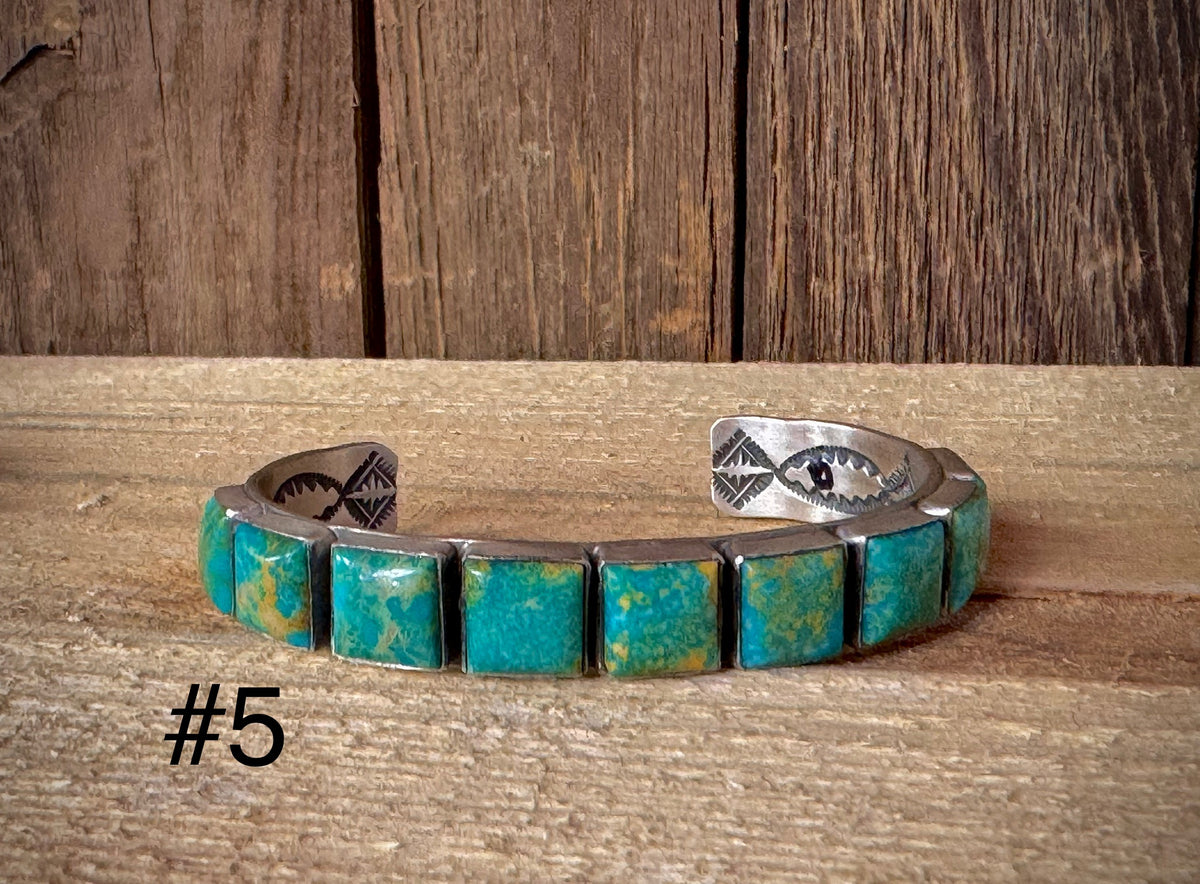 Sterling Silver Turquoise Chanel Set Leroy James Cuff