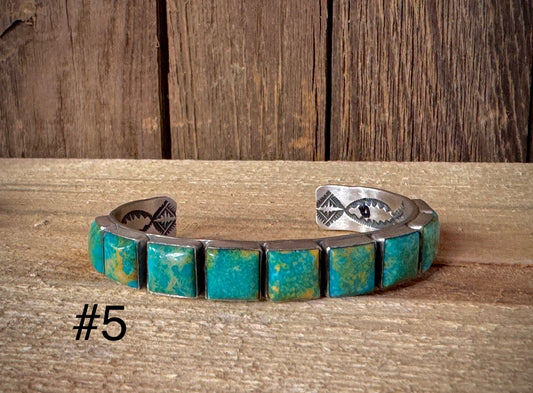 Sterling Silver Turquoise Chanel Set Leroy James Cuff