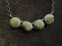 Native American Turquoise Sterling Silver Bar Necklace
