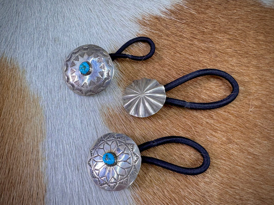 Sterling Silver Concho Hair Tie