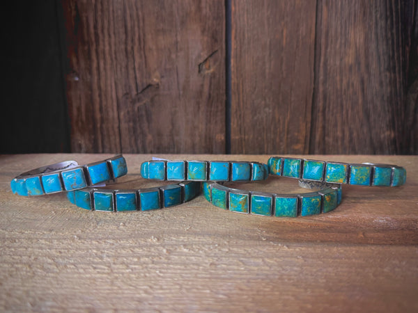 Sterling Silver Turquoise Chanel Set Leroy James Cuff